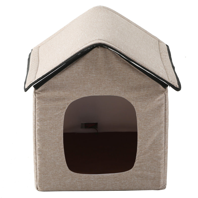 Maison pour animaux pliable intelligente «Hush Puppy» Pet Life, H 16,5 po x l 16,5 po x P 19 po, Beige