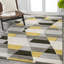 Tapis à motif géométrique jaune / gris / crème Fayma-739913773