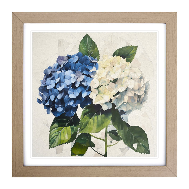 Hydrangea Bauhaus No.1 - Framed Print, Oak
