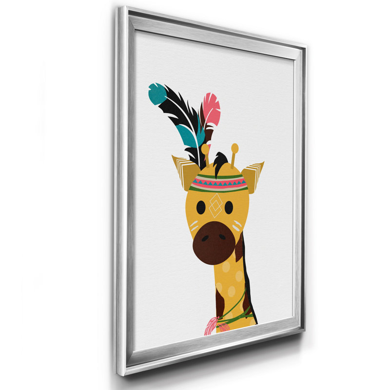 Art encadré Emilio Giraffe, H 26,5 po x l 36,5 po x P 1,5 po, Argent