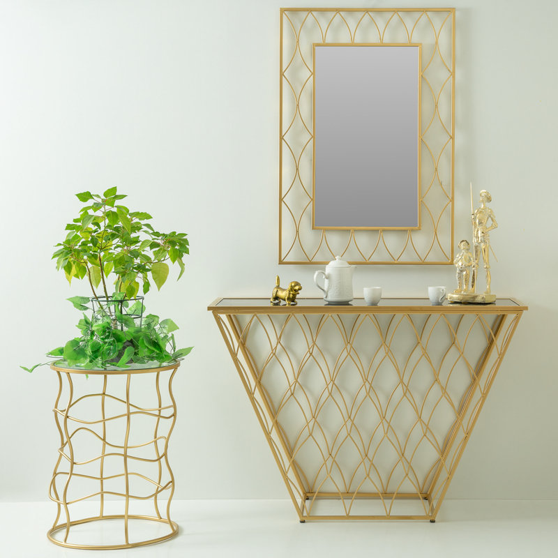 Almee Glass Top Pedestal End Table