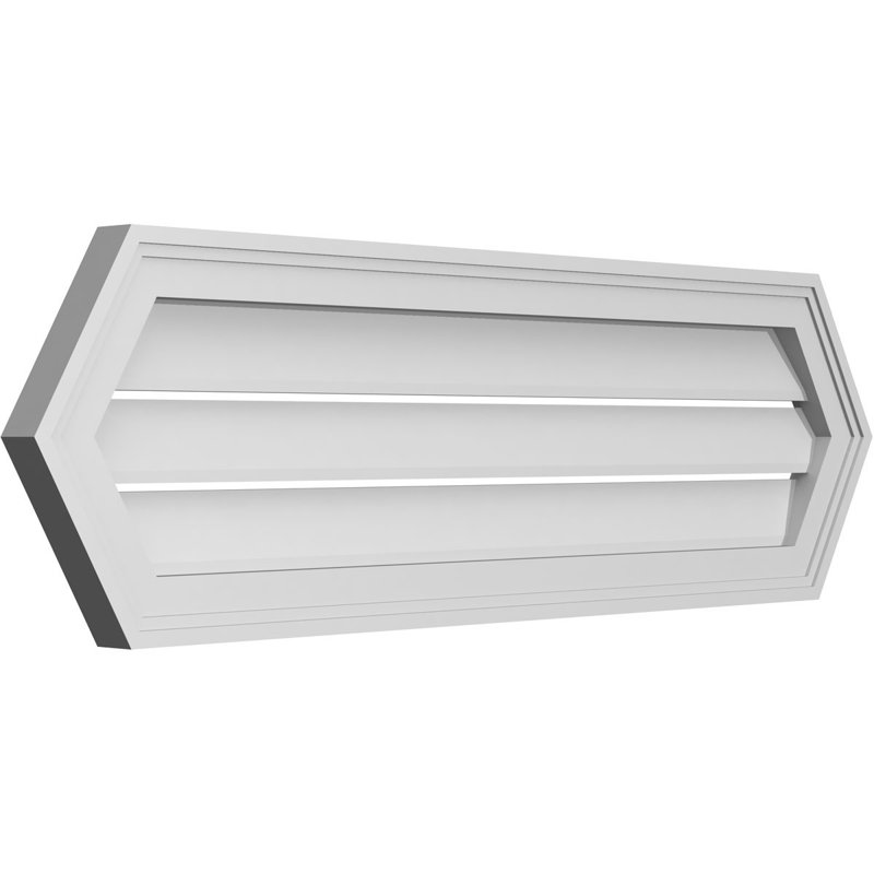 Évent horizontal fonctionnel à pignon en uréthane à surface horizontale Signature, H 12 po x l 40 po x P 1,5 po