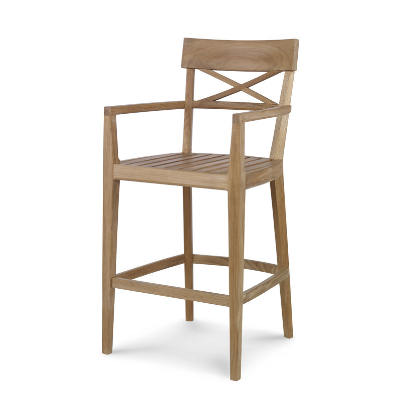 West Bay Outdoor Teak Bar Stool, 32"