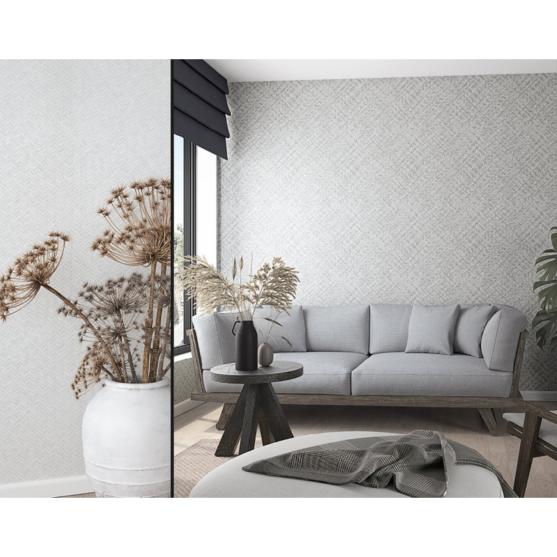 Eden 10m x 53cm Textured Matte Wallpaper Roll, White