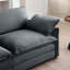 Canapé simple à assise profonde avec repose-pieds et coussin