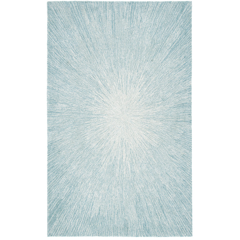 Balakrishna Micro-Loop Hand Tufted Wool And Cotton With Latex Abstract Rug, Rectangle 4' x 6'