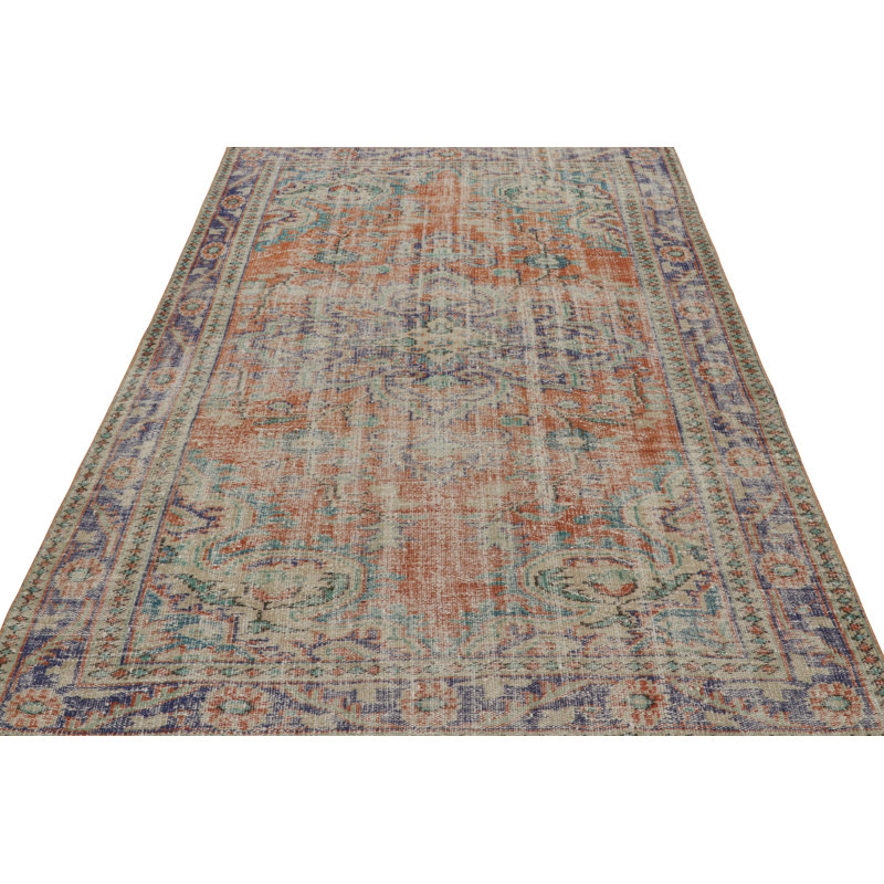 One-of-a-Kind Rectangle 5’6”x7’9” Hand Knotted Area Rug