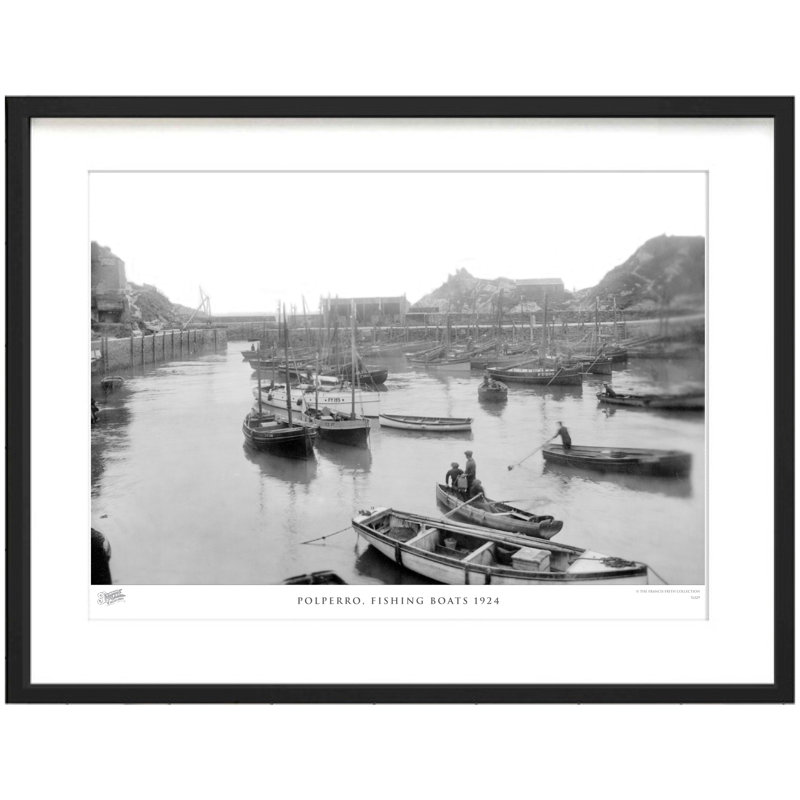 Polperro, Fishing Boats 1924 - Single Picture Frame Print, 45cm H x 60cm W x 2.3cm D