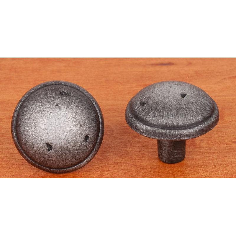 CK Series 1 3/8" Diameter Mushroom Knob, Distressed Nickel