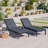 Outdoor Frame with Polyester Cushion Recliner Set of 2