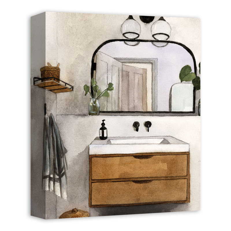 Salle de bain moderne sur toile, H 14 po x l 11 po x P 1,25 po