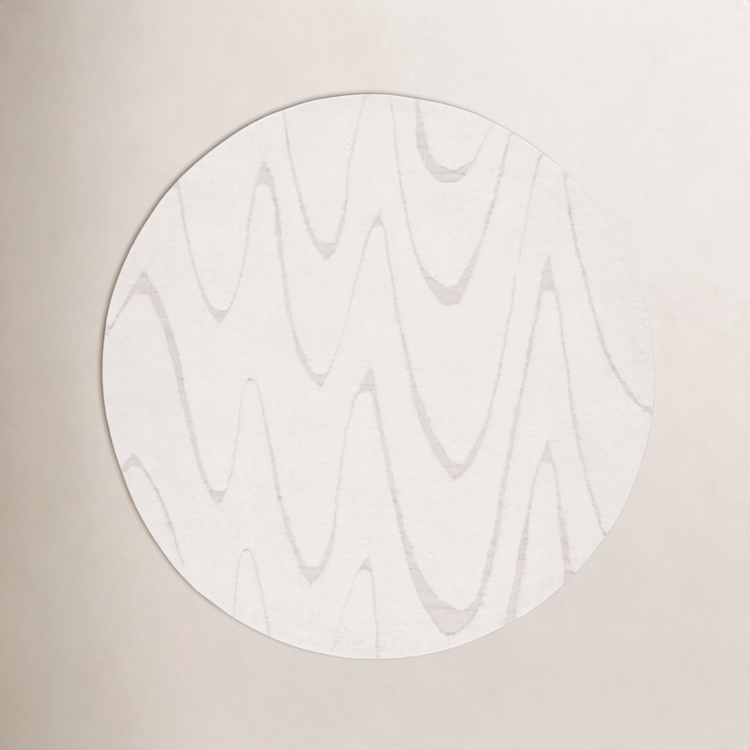 Martinique Ivory Beige Hand-Woven Flatweave Rug, Round 6'