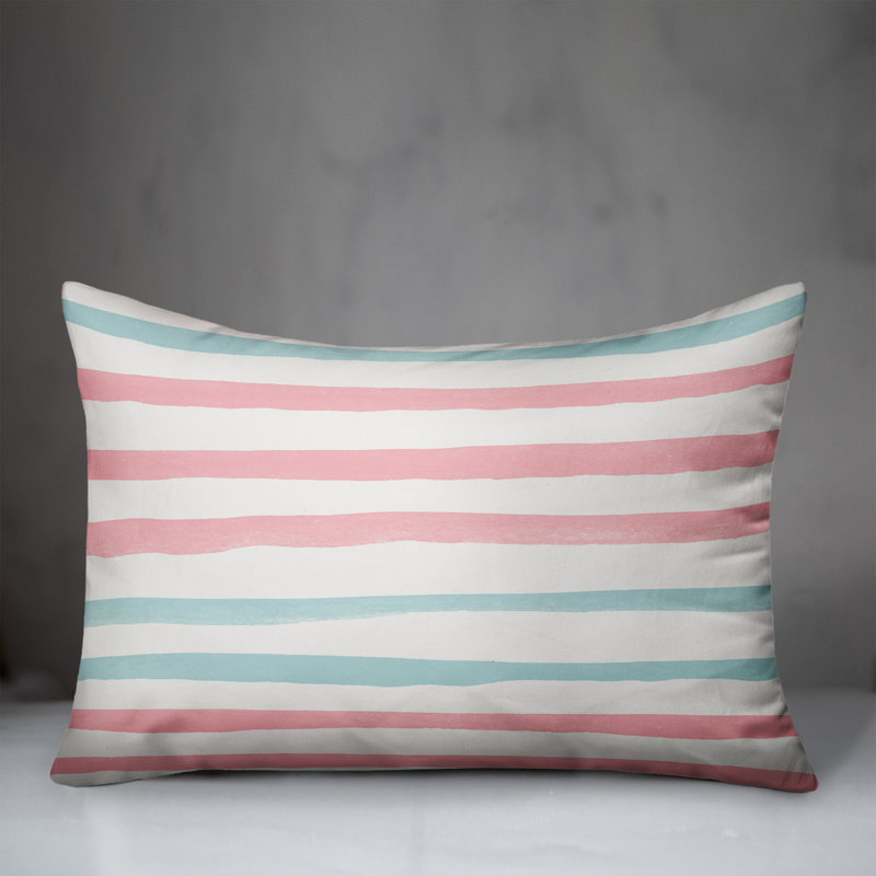 Coussin lombaire à rayures aquarelle 