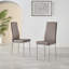 Seline Modern Round Dining Table Set in Glass and Chrome with 4 Quilted Faux Leather Dining Chairs-776221825
