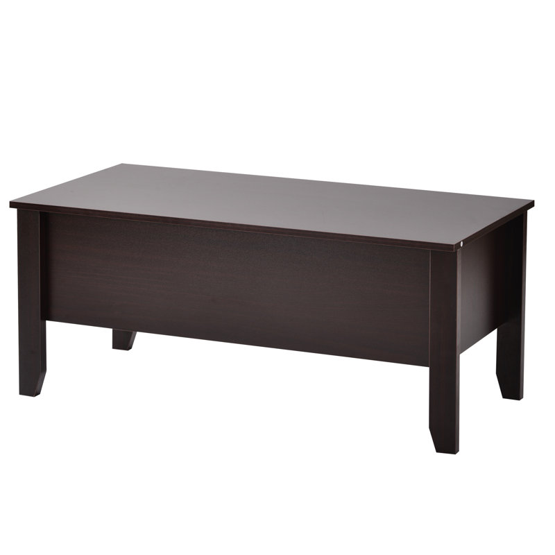 Table basse extensible avec rangement McBrine, Cerisier