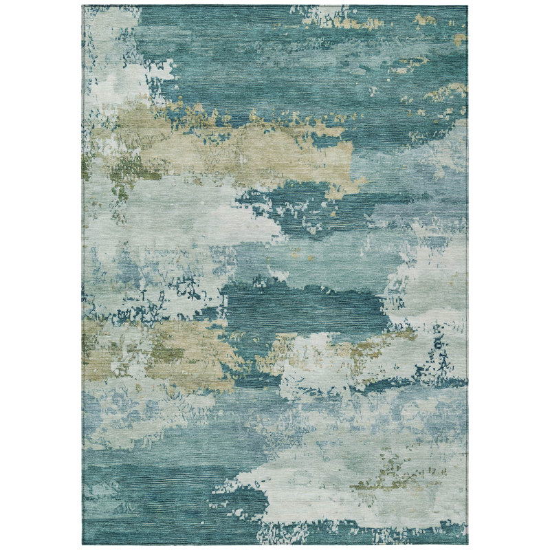 Machine Washable Indoor/Outdoor Kesler ACN2372 Abstract Rug, Rectangle 9' x 12'