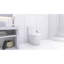Toilette de salle de bain contemporaine avec siège allongé et à fermeture en douceur-124251552