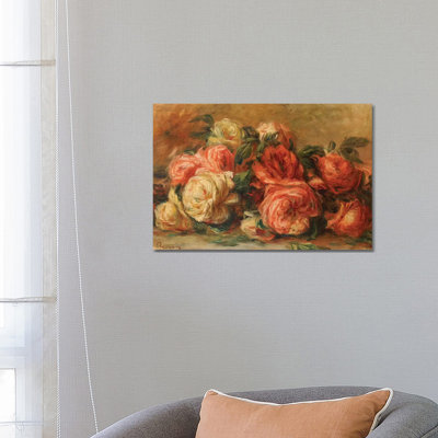 Roses jetées - Estampe numérique sur toile tendue avec châssis