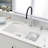 Diamond SILGRANIT 32" 60/40 Double Bowl Undermount Kitchen Sink with Low Divide - White-14516843