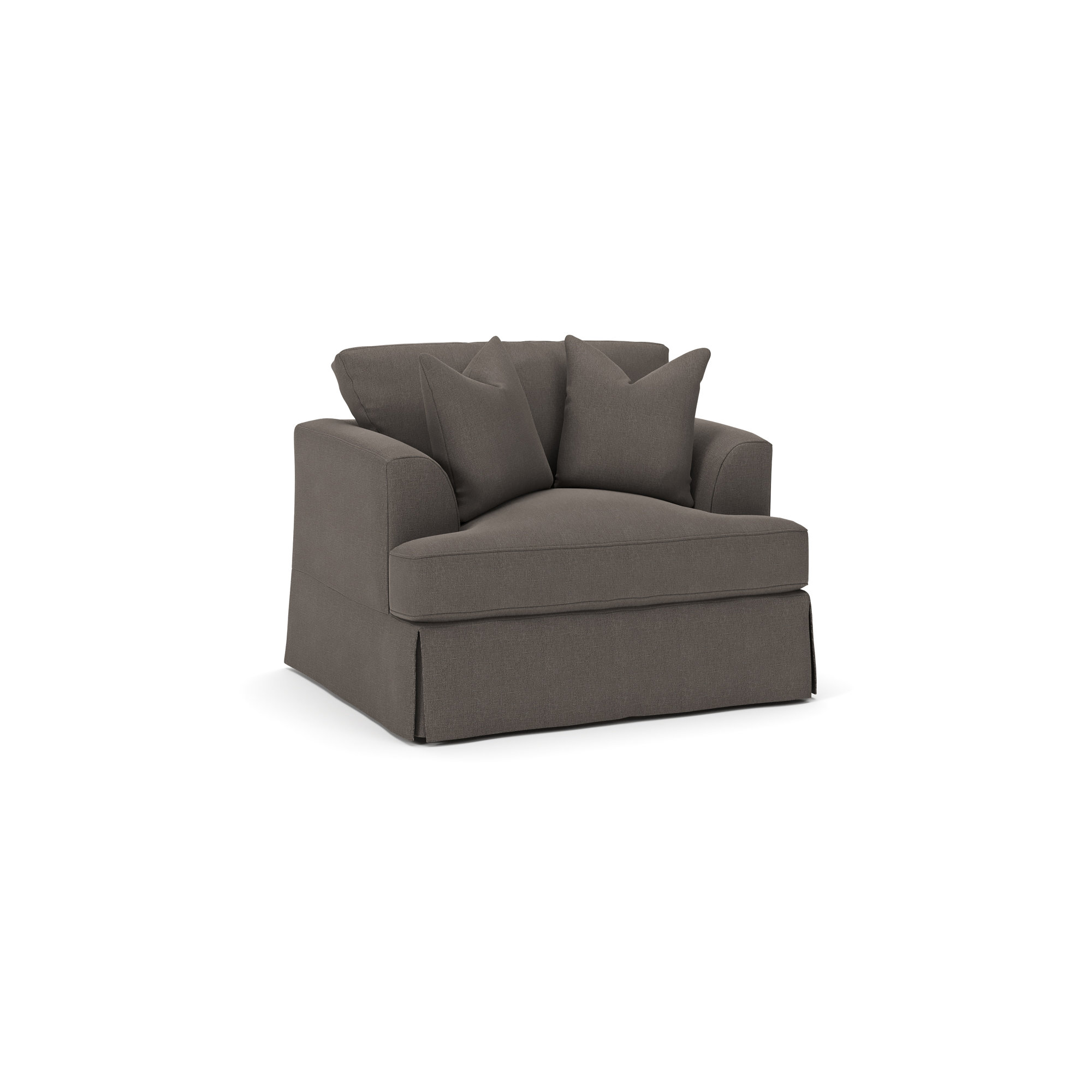 Lucia Upholstered Armchair, Drusky Charcoal Sustain® Basketweave
