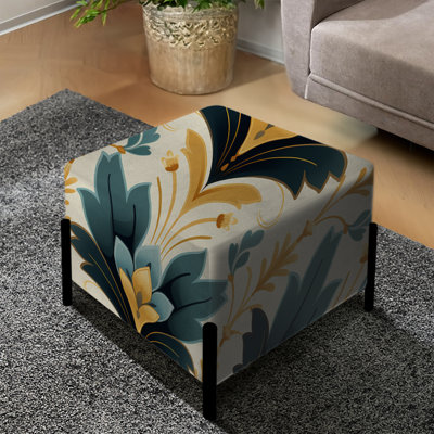 Victorian Elegance Emerald Chevron - repose-pieds carré à chevrons