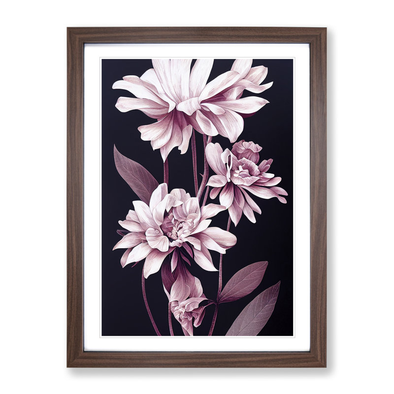 The Awesome Flowers - Single Picture Frame Print, 64cm H x 46cm W x 2cm D, Walnut Framed