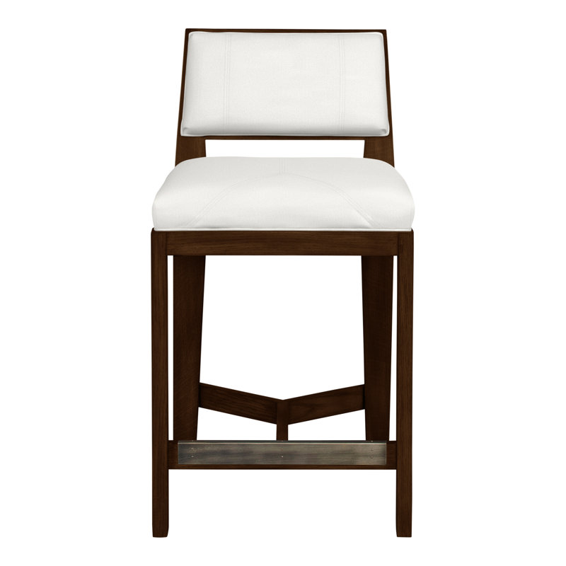Scoville By Thom Filicia Upholstered Counter Stool with Solid Wood Frame, Navajo, Neige Tommy