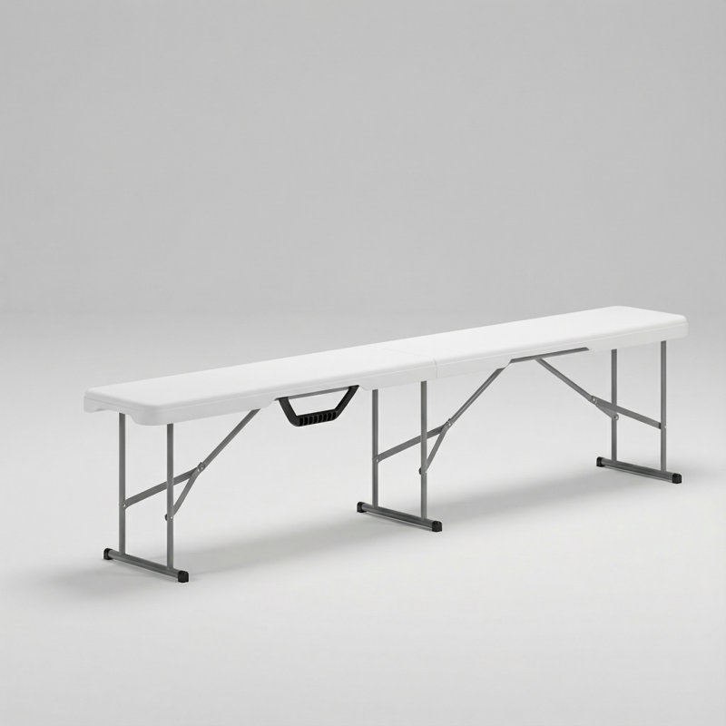 Ensemble de 2 bancs de camping pliables portatifs en plastique de 6 pi avec poignées de transport