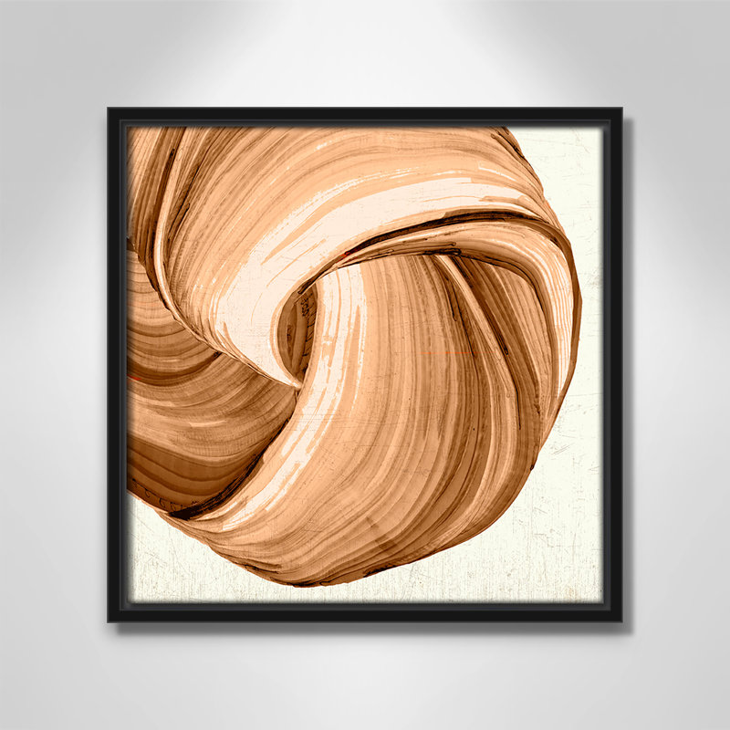 Orange Tango II imprimé par , 13.5'' W x 13.5'' H, Framed Canvas, Cadre flottant noir