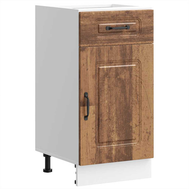 Kitchen Base Cabinet Kalmar Engineered Wood, 81.5cm H x 40cm W x 46cm D, Old Wood
