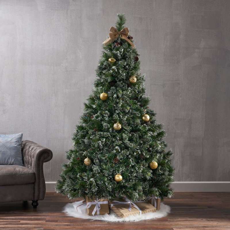 Arbre mélangé en cachemire de 7 pi avec poils de pin et 900 lumières DEL - UL, 1233 pointes
