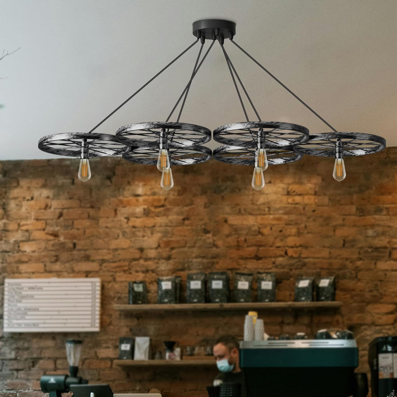 6 - Light Brushed Silver Unique/Statement Pendant, Yes