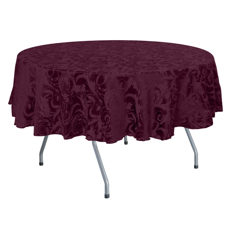 Solid Color Round Tablecloth, Burgundy, 72" L x 72" W, 2