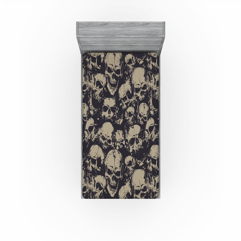 Ensemble de 2 draps-housse crâne Ambesonne, Ensemble literie pour lit simple