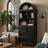 40" Small Arch Bookcase with Display Shelves  for Living Room, Bedroom Or Entryway-1985353037