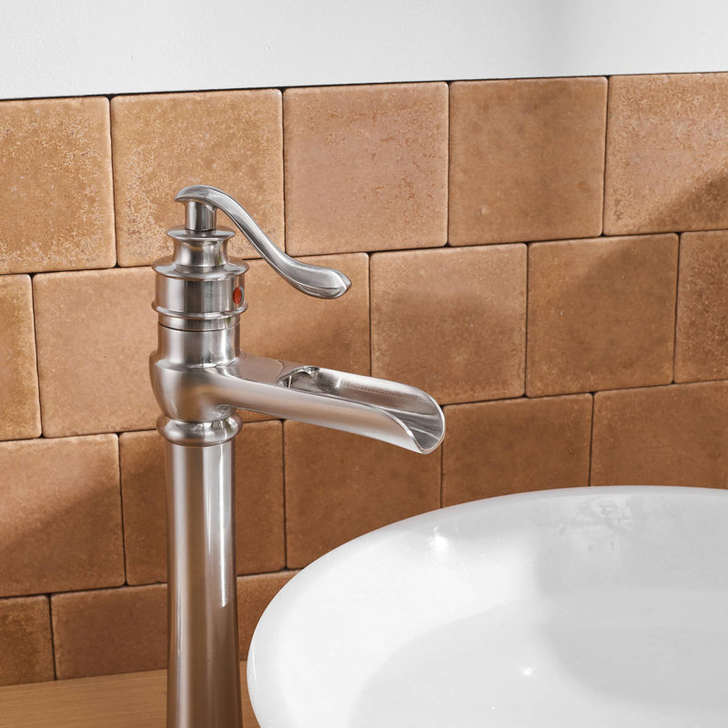 Single-handle Bathroom Faucet with Drain Assembly, Brushed Nickel