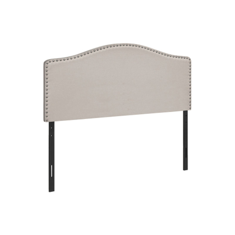 Lit, tête de lit seulement, revêtement, transitionnel, Beige, Double