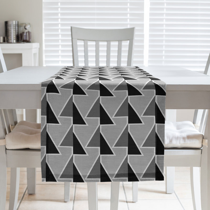 Shifted Arrows Table Runner, 16" x 90", Green/Orange/Yellow