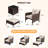 5 Pieces Outdoor Patio Chairs Set,PE Wicker Conversation Furniture with Cushions,Coffee Table,Beige-802887678