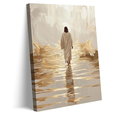 Jésus, marchant sur l'eau, toile, art mural, dieu maritime