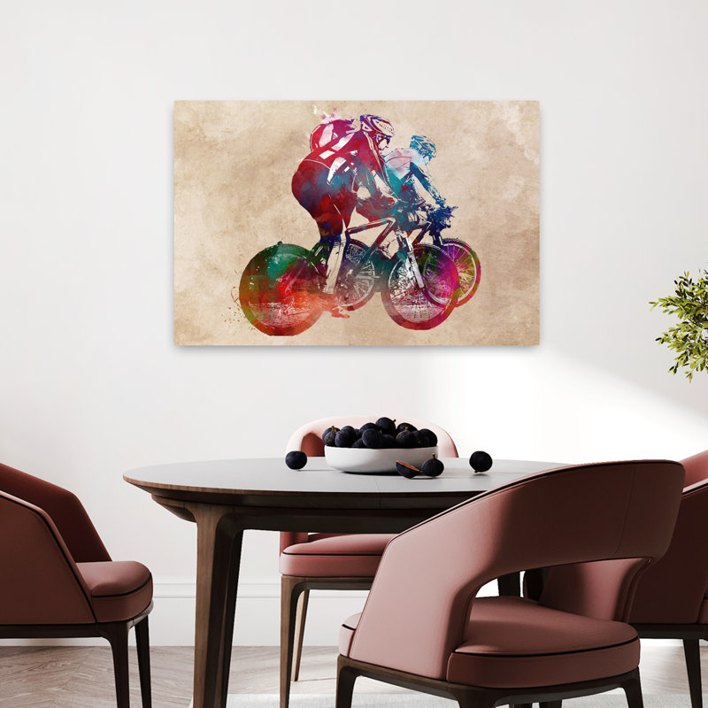 «Dynamic Cycling Art», art mural contemporain, 24" H x 36" W