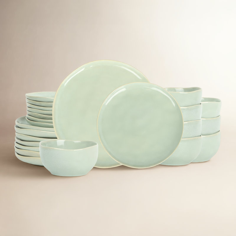 Stone Lain Mirella 24-Piece Dinnerware Set Stoneware, Green