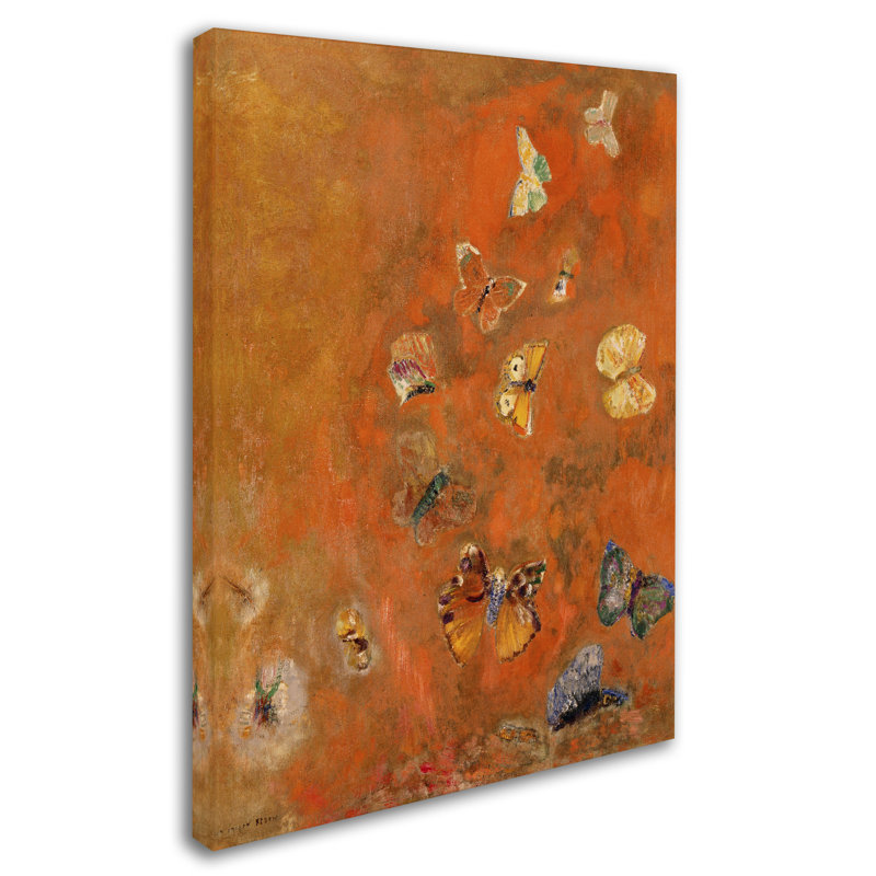 « evocation of papillons 1912 » par redon odilon, impression sur toile tendue, H 47 po x l 35 po x P 2 po