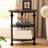 Round End Table, Small Side Table with 3 Shelves-1260254429