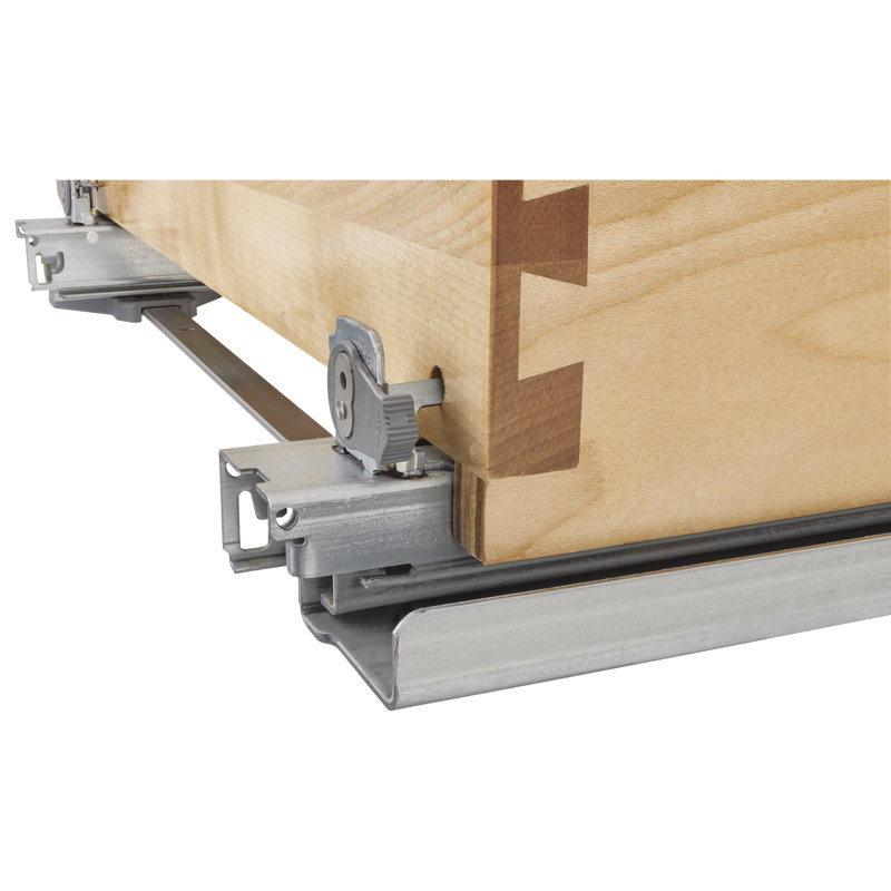 Single Metallic Silver Maple Pullout Waste Container w/ Soft-Close for 15" Vanity Base Cabinets