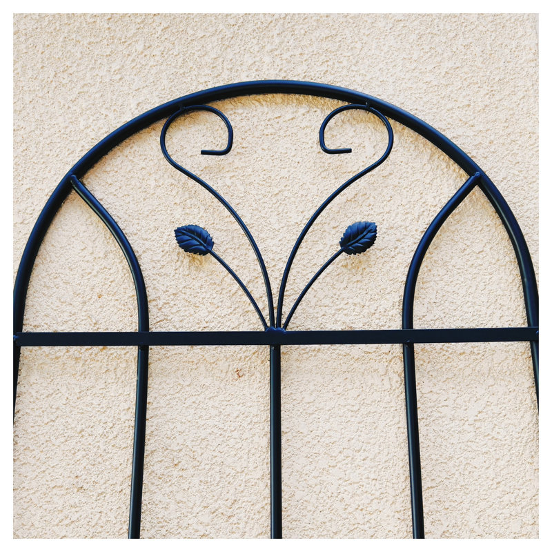 Ensemble de 4 treillis de jardin en métal, 220 cm (H) x 50 cm (L), support pour plantes grimpantes, fleurs et légumes en fer antirouille, noir