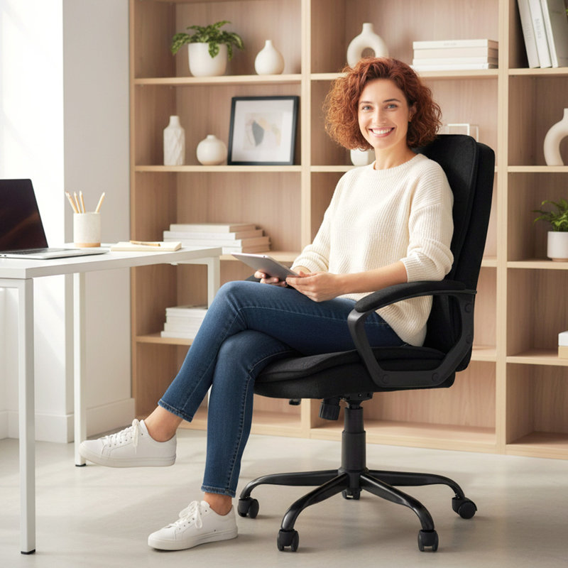 Polyester Office Chair, Black
