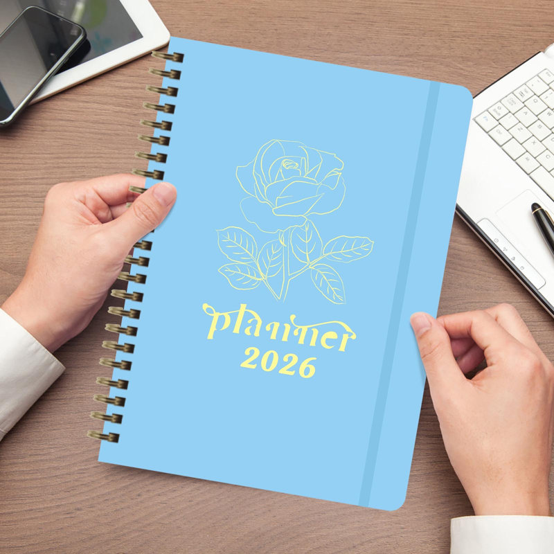un cahier 2026 English, Bleu
