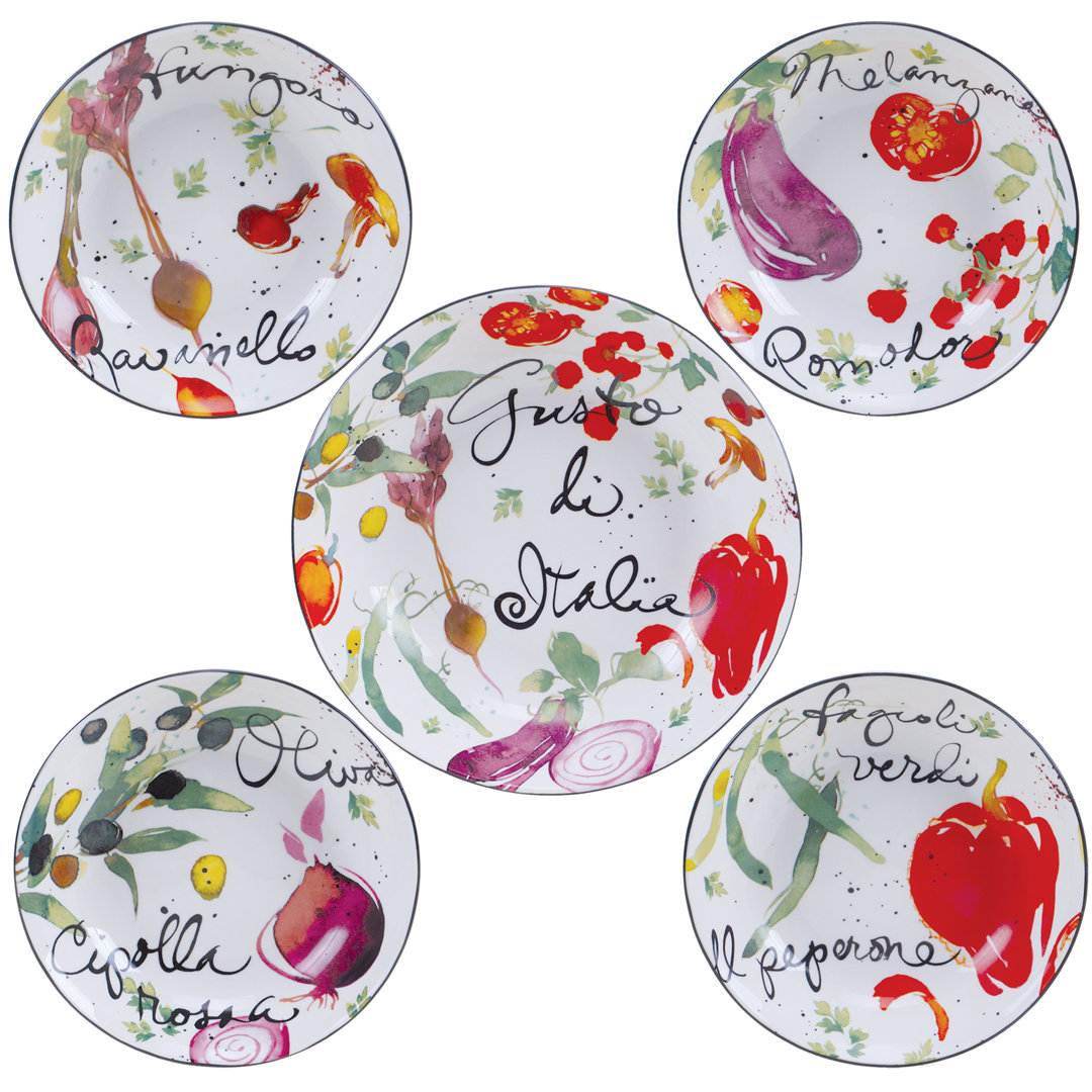Certified International Melanzana 5 Piece Pasta Bowl Set Certified International