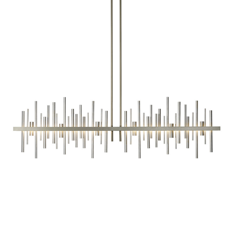 Cityscape 1 - Light Kitchen Island Linear LED Pendant, Sterling, Soft Gold